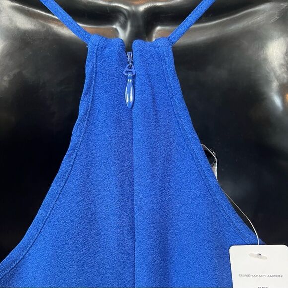 Bebe Desiree Hook & Eye Cobalt Blue Jumpsuit - Picture 12 of 15